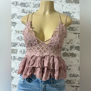 Free People Mauve Lace Camisole